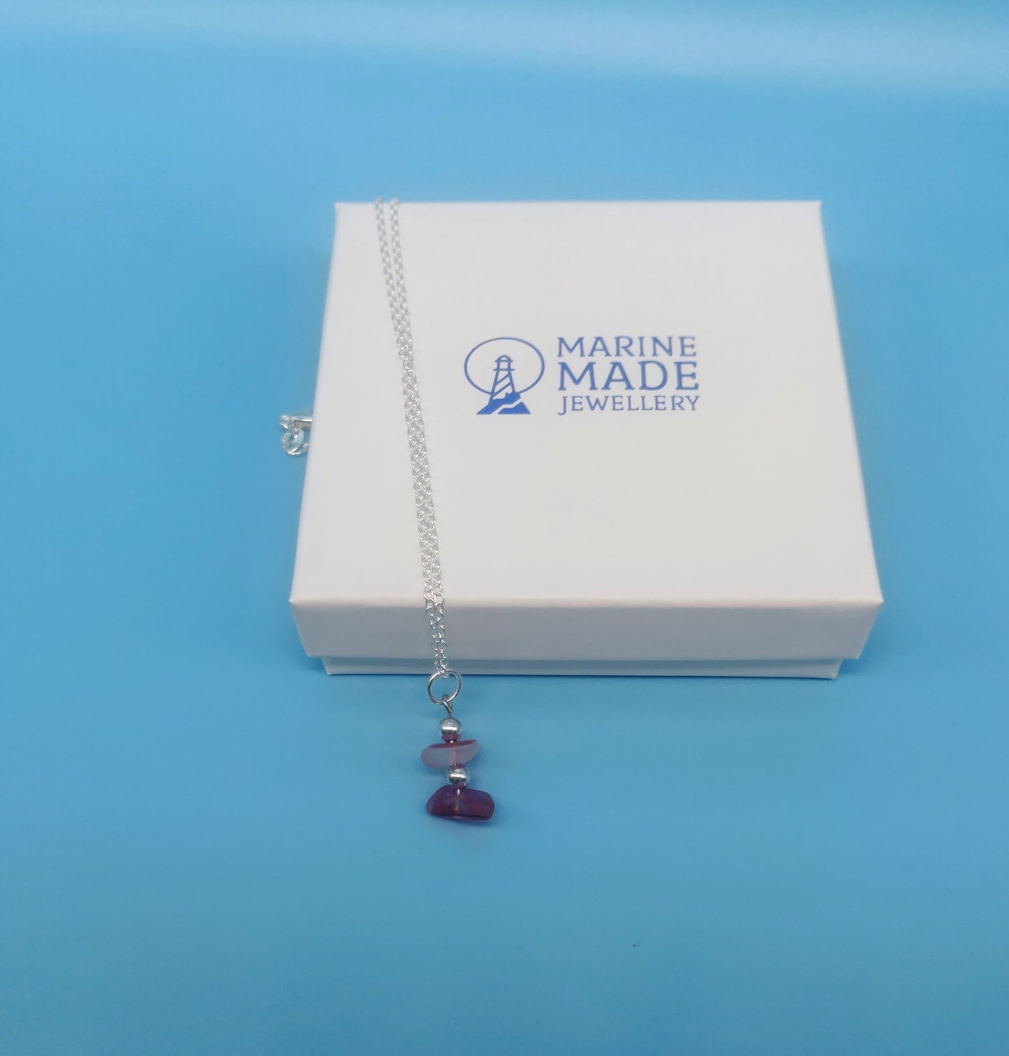 Sea Glass Duo Necklace Pink