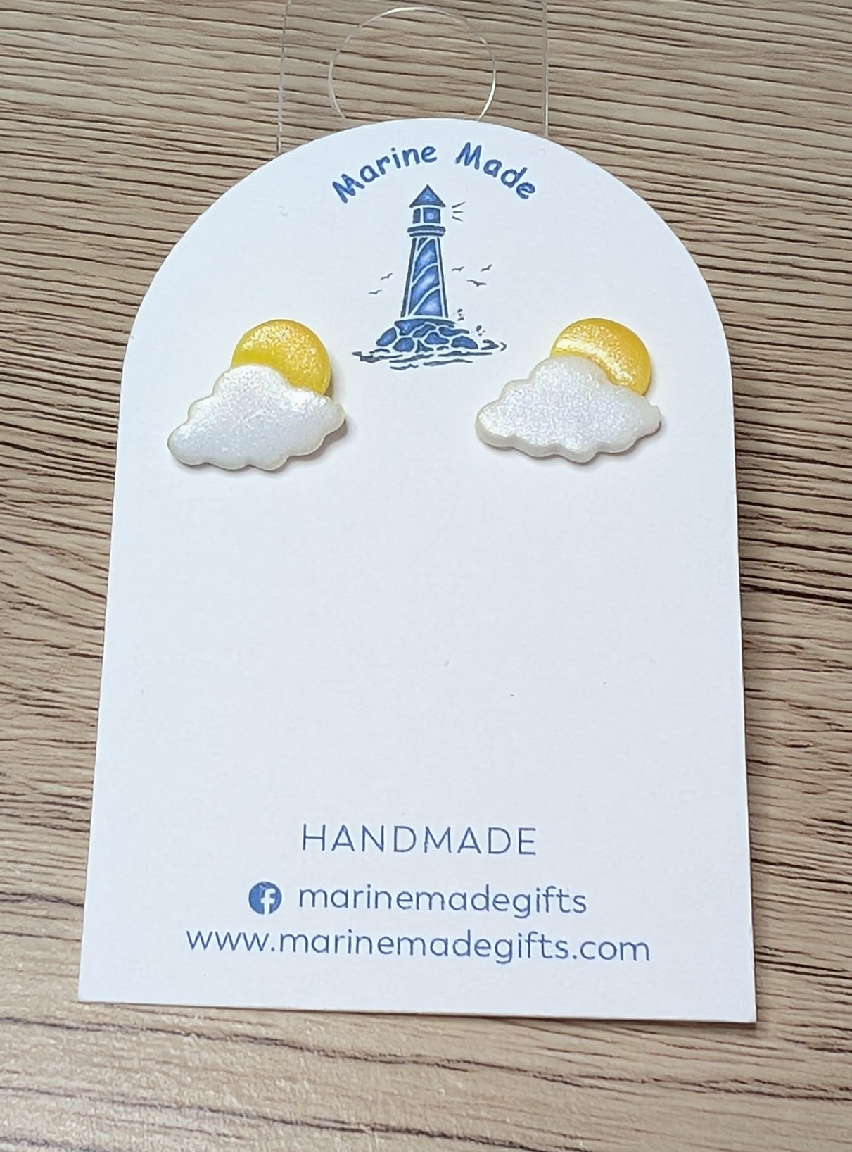 Sun & Cloud Polymer Clay Earrings 🌤️