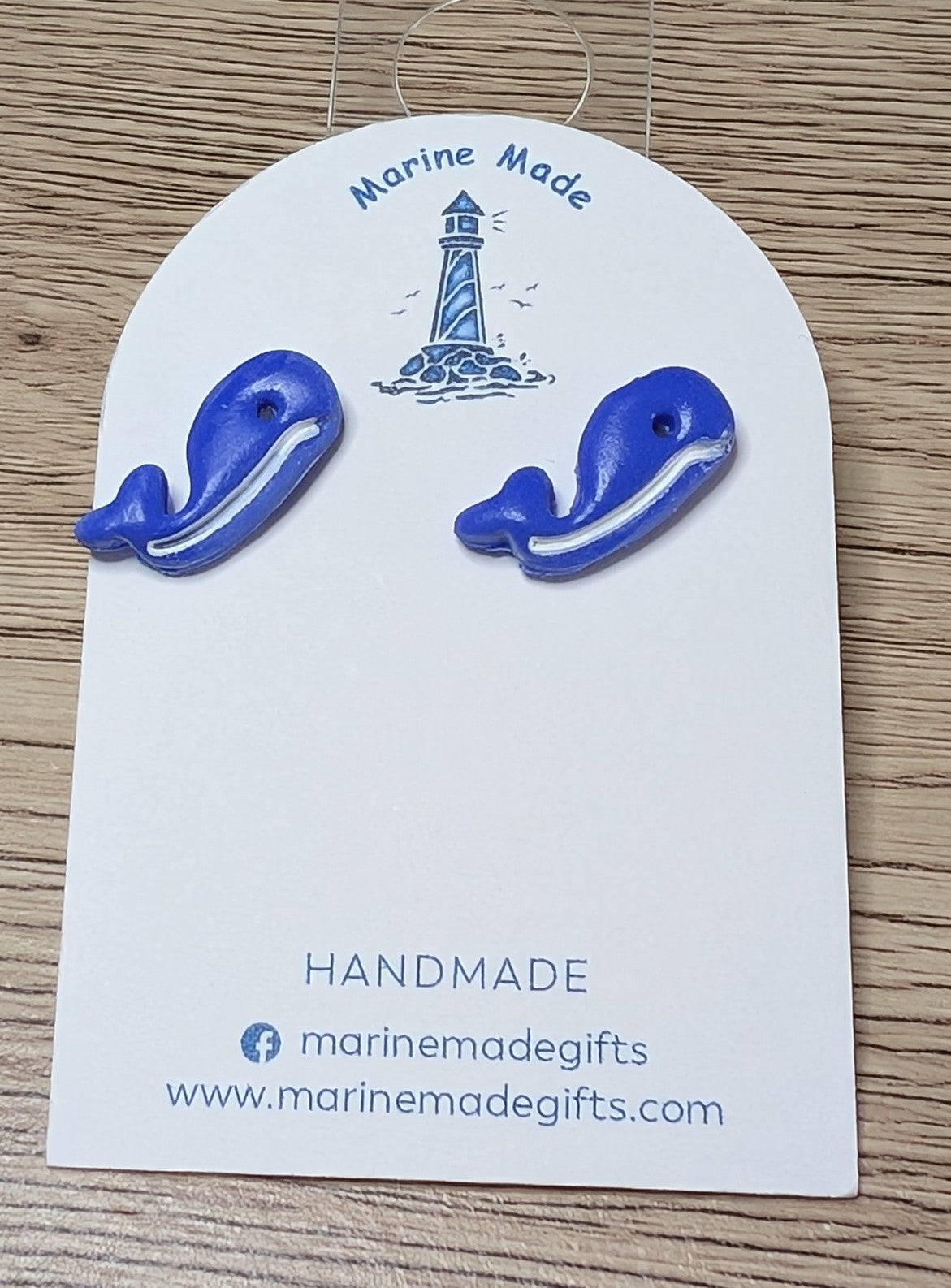 Blue Whale Polymer Clay Earring