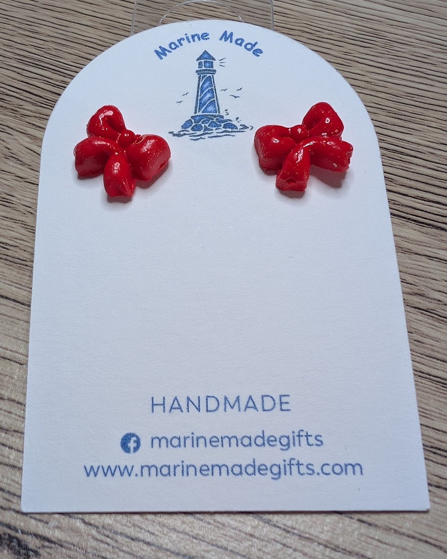 Red Bow Earrings