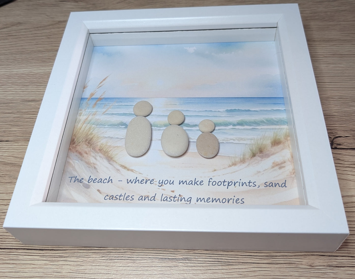 “Beach Memories” – Handmade Sea Glass Family Artwork 🌊