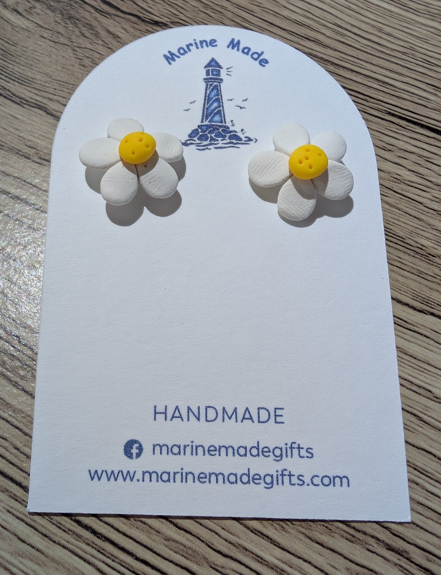 Daisy Clip-On Earrings – Handmade Polymer Clay Jewellery