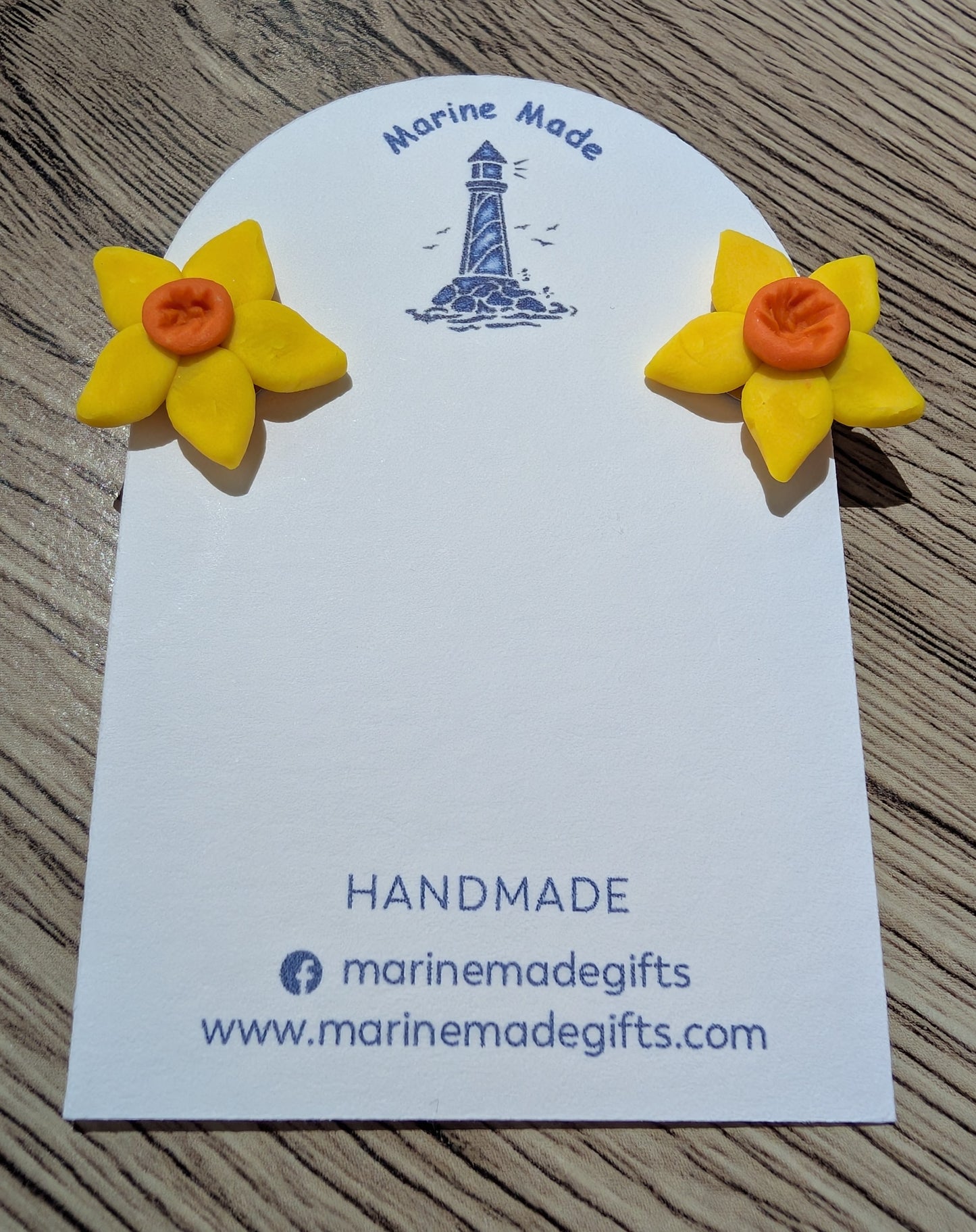 Daffodil Clip-On Earrings – Handmade Polymer Clay Jewellery