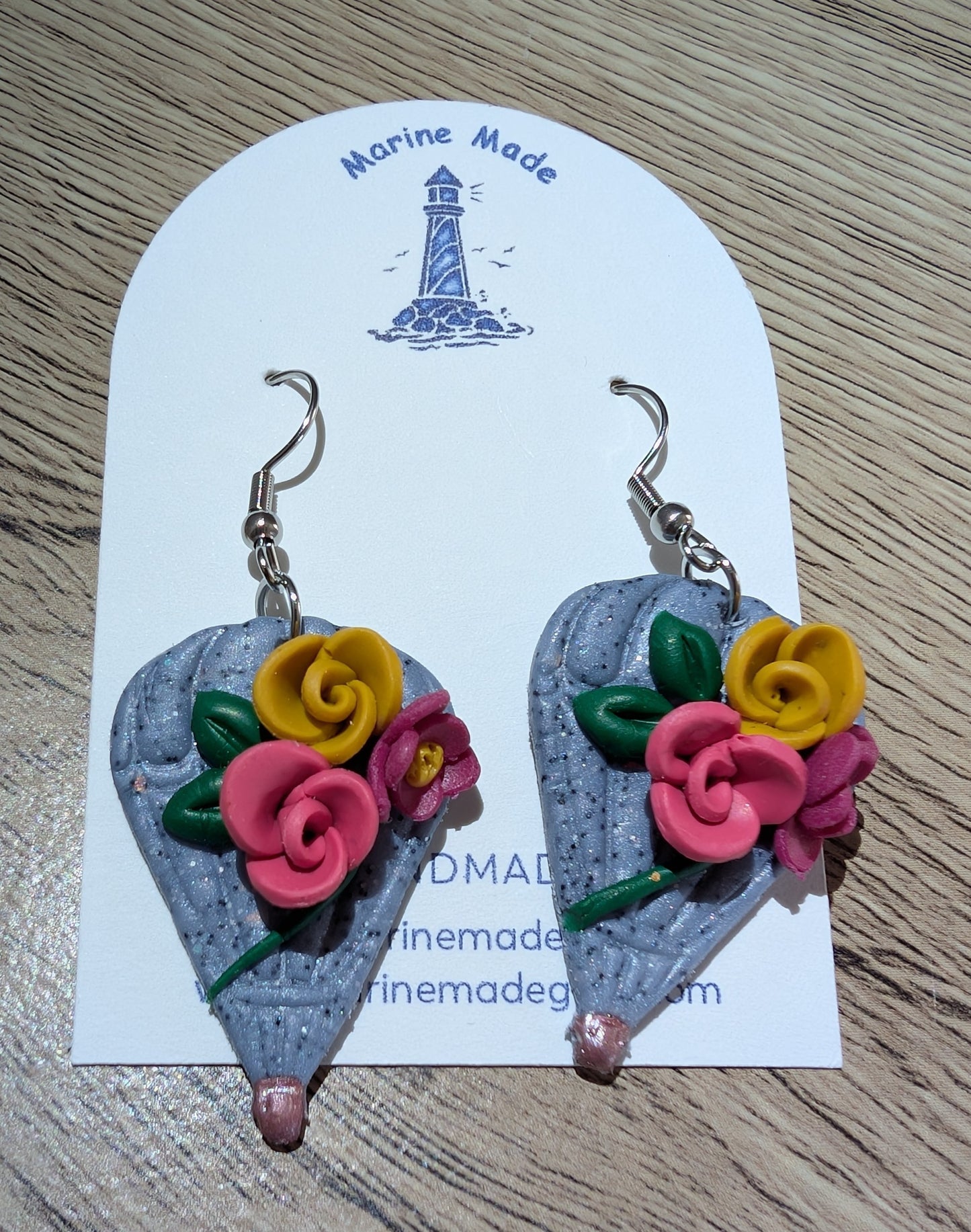 Handmade Floral Hot Air Balloon Earrings – Polymer Clay Statement Jewellery