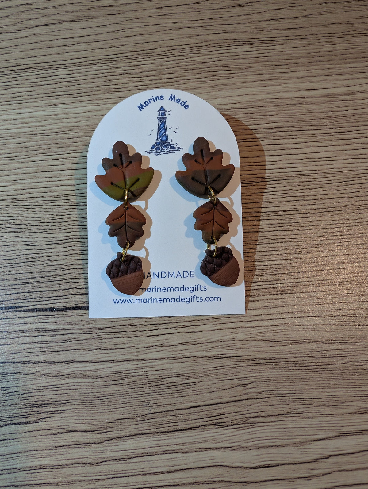 Autumn Oak Leaf & Acorn Drop Earrings
