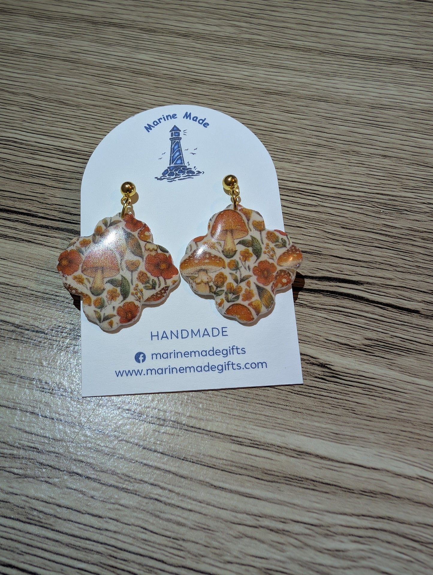 Mushroom & Floral Earrings