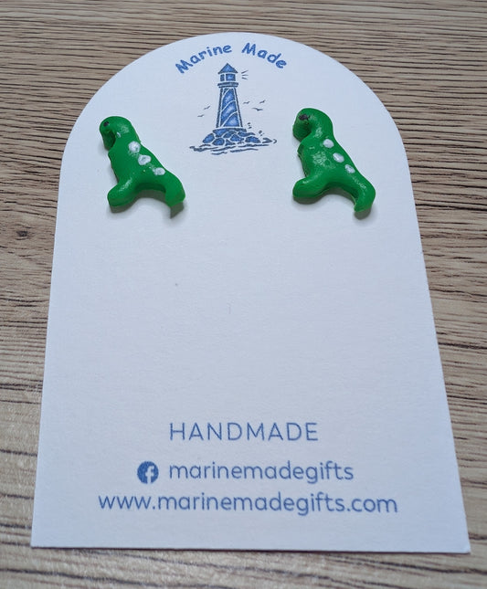 T -Rex Polymer Clay dinosaur earrings