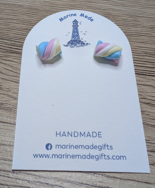 Marshmallow Polymer clay earrings