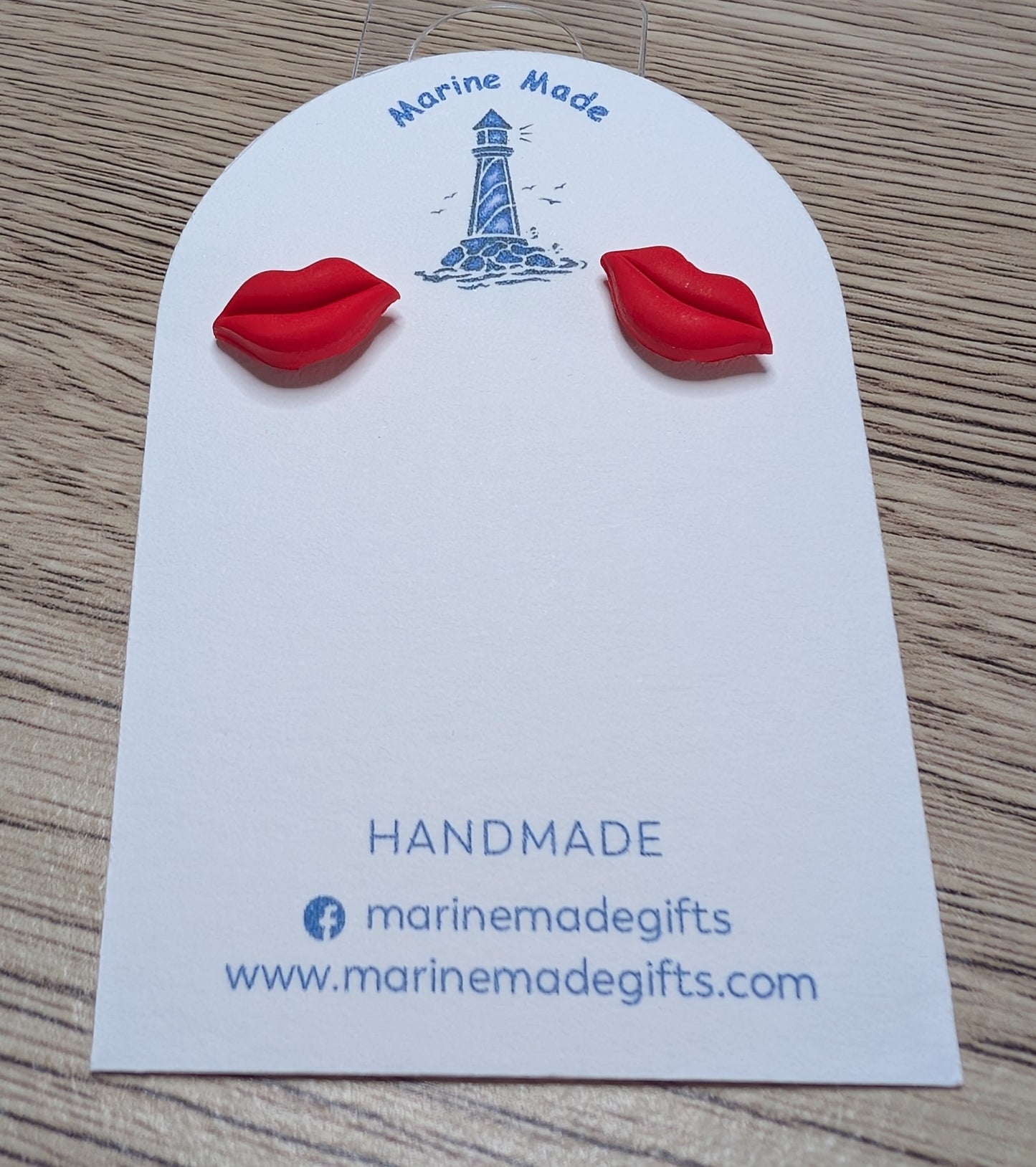 Red Lips Polymer Clay Earrings