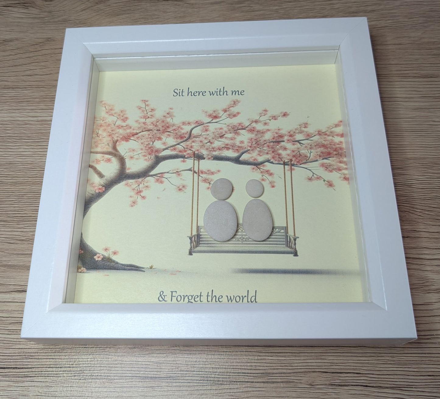 “Sit Here With Me” – Handmade Sea Glass Couple Artwork 🌸