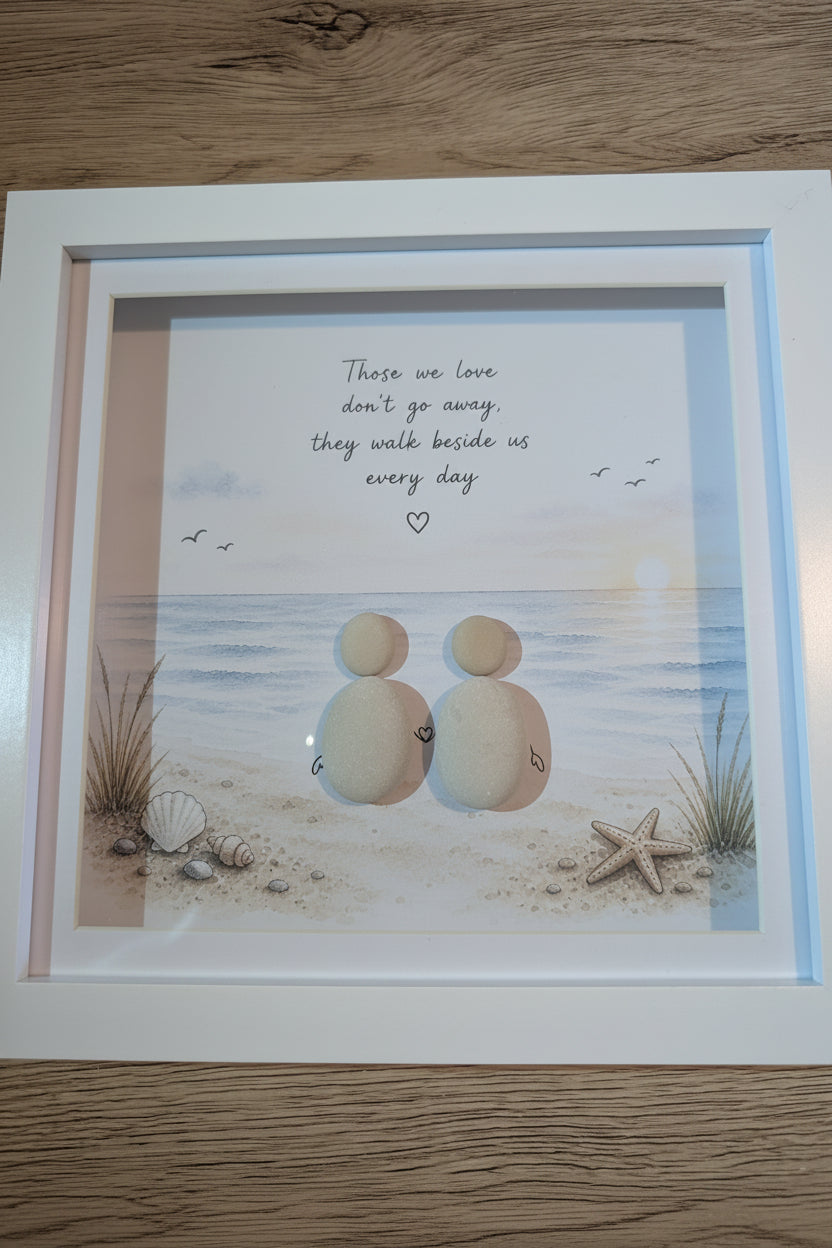 Pebble Memorial Frame – Coastal Pebble Art Keepsake Gift