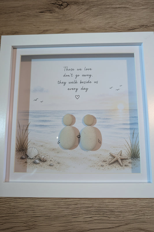 Pebble Memorial Frame – Coastal Pebble Art Keepsake Gift