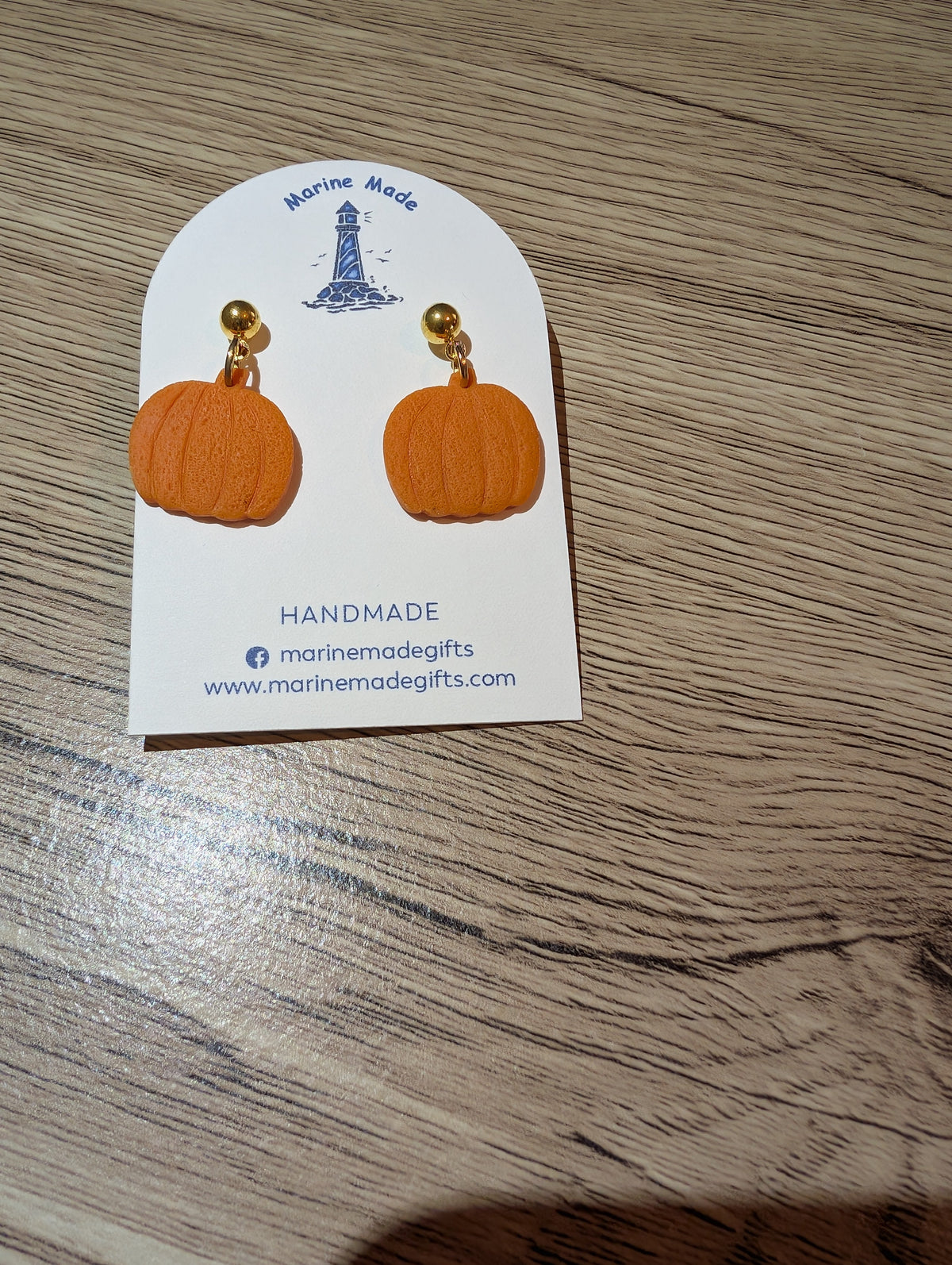 Pumpkin Stud Drop Earrings