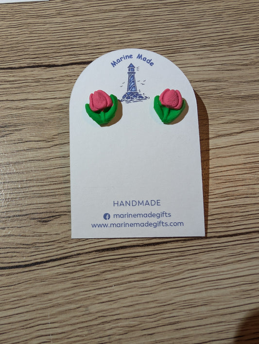 Pink Stud Tulip 🌷 Earring Studs
