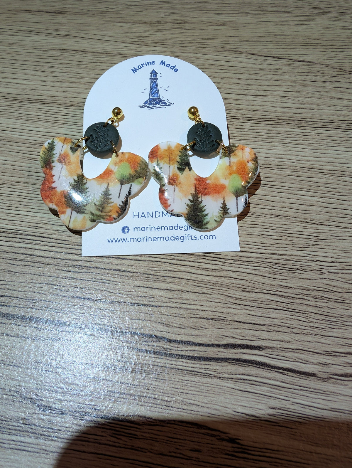 Handmade Polymer Clay Autumn Forest Drop Earrings⁸