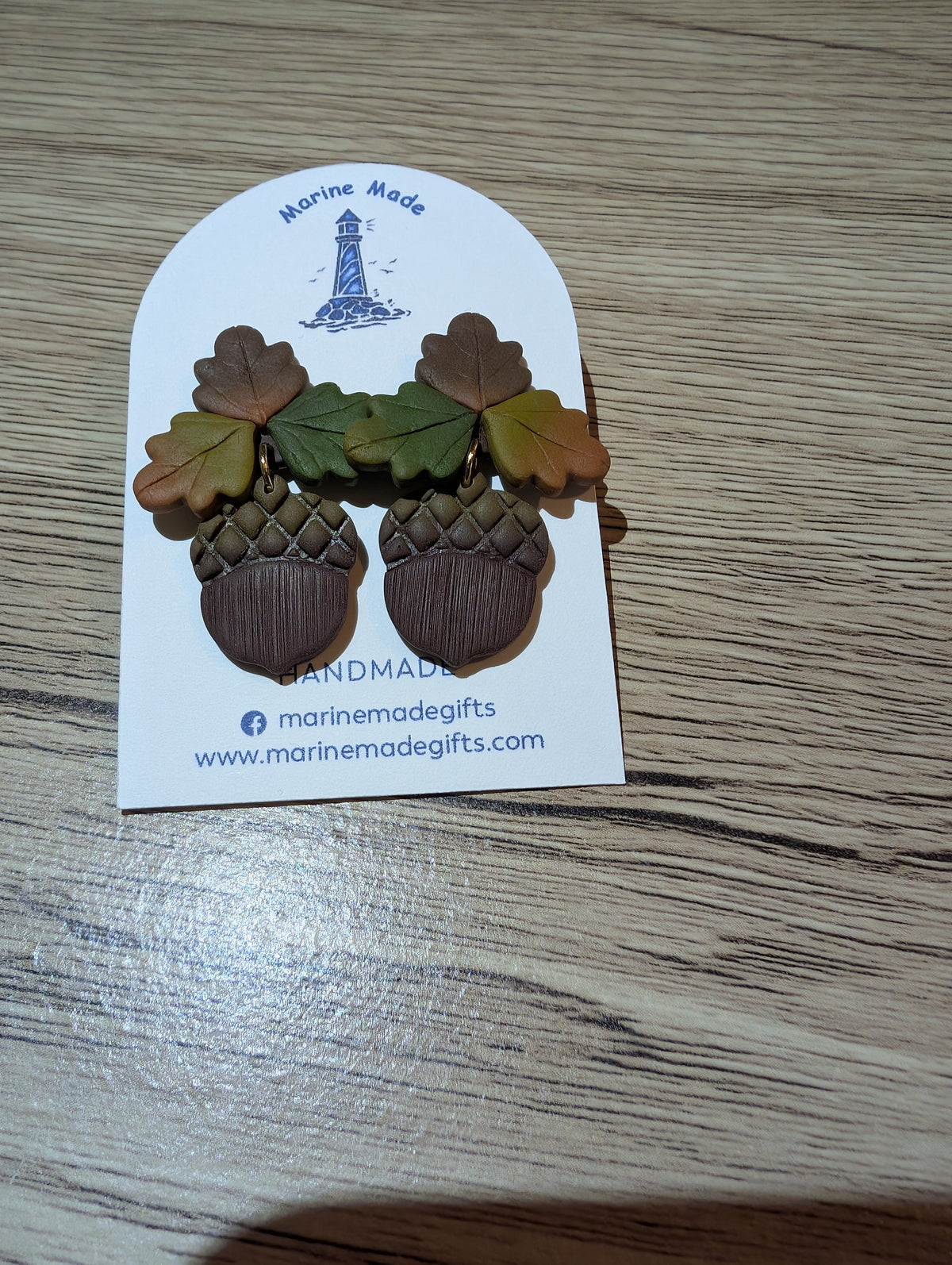 Autumn Oak Leaf & Acorn Stud Drop Earrings